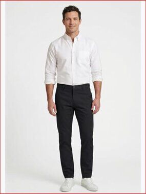 Men's Slim Fit Khaki Pants Tapered Chino Pants Cotton Blend Stretch